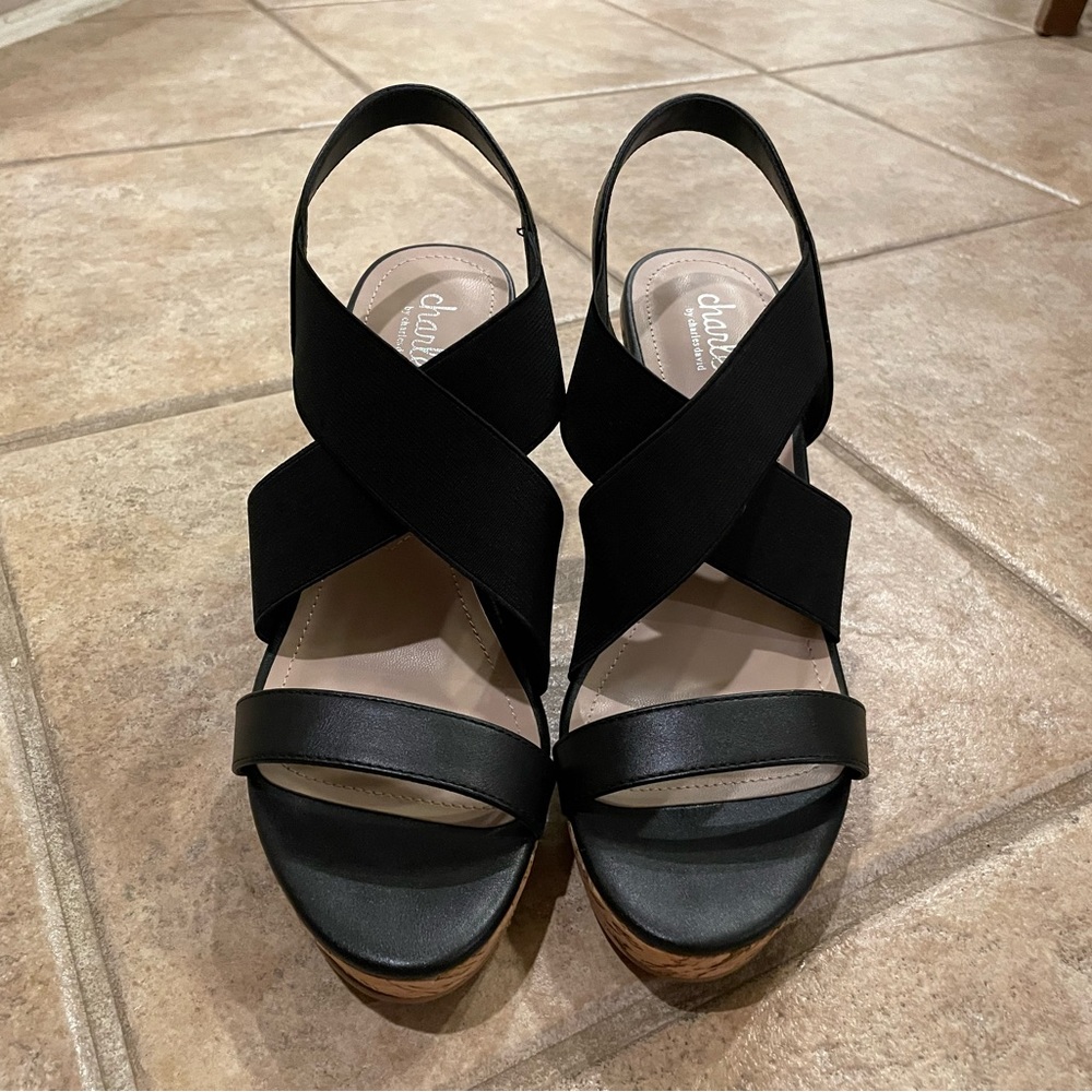 Black wedge heels by Charles David